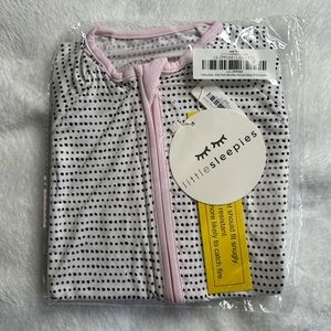 Little Sleepies Pink Trim Polka Dots Zippy / Size 6-12 months